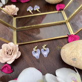 Vriksham Unique Purple Heart Shape Earring-G17746